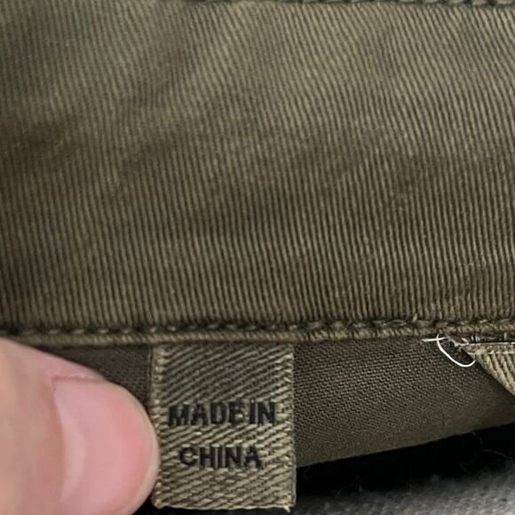 Guess Khaki Olive Studded Utility Jacket Snap Front - Picture 3 of 8